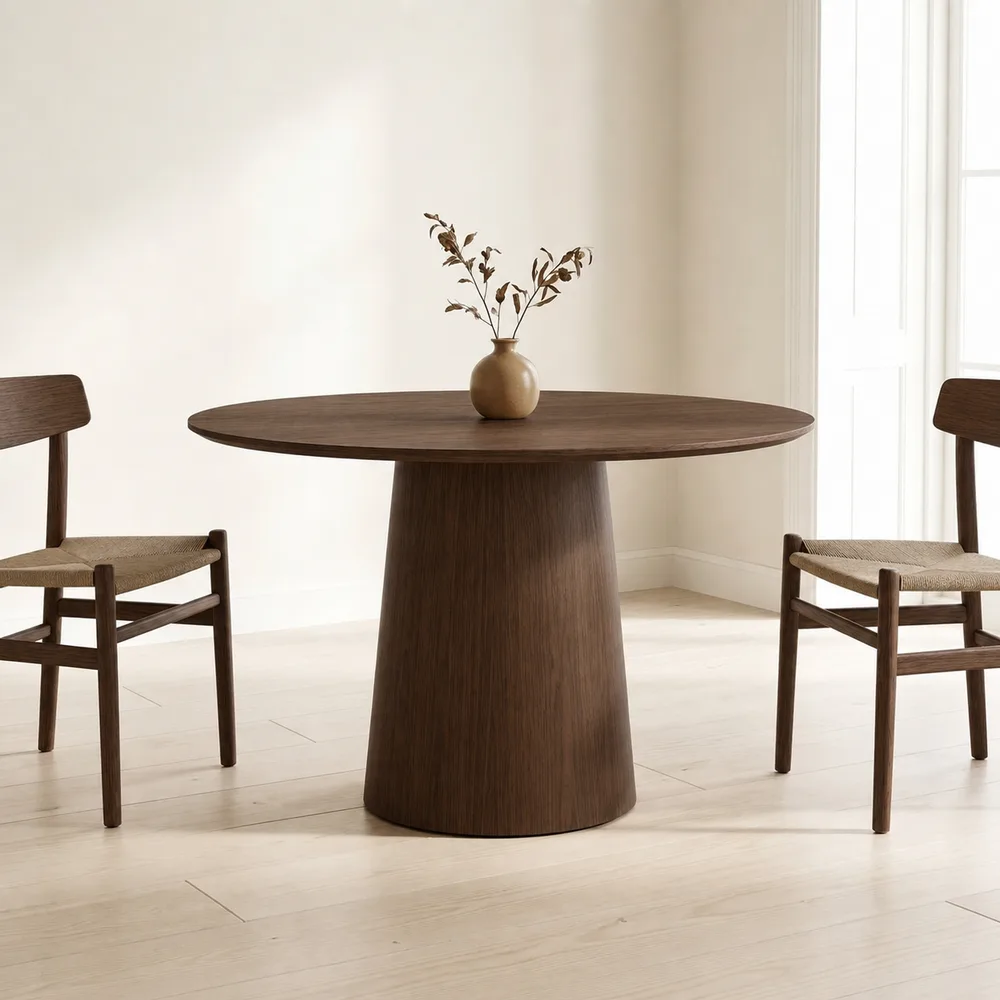 The same table recreated in dark walnut